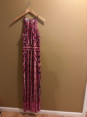 ⭐️⭐️Sleeveless Pink Patterned Maxi Dress